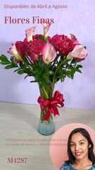 Peonias Rojas y Callas Rosa