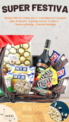 Canasta con Botanas y Bebidas Super Festiva !