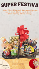 Canasta con Botanas y Bebidas Super Festiva !