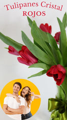 Arreglo con Tulipanes Rojos Cristal !