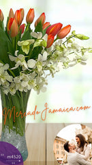 20 Tulipanes Naranja Arreglo Gran Samourai