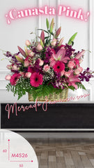 Canasta Pink con Orquídeas Lila