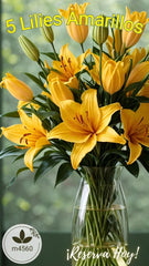 5 Tallos con Lilies Florero 9300