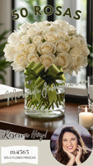 Brisa Floral con 50 Rosas Blancas