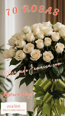 Romance Eterno 70 Rosas Blancas