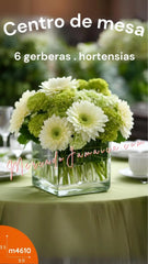 Dias Clasicos con Gerberas, Centro de Mesa