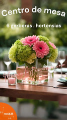 Salon de Petalos, Centro con Gerberas
