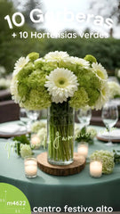 Paloma Gerberas Blancas 10 Flores Arreglo Floral