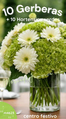 Paloma Mediano Gerberas Blancas 10 Flores Arreglo Floral