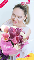 Floreria Flores de Mexico Jade Ramo 30 Tulipanes