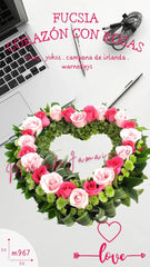 Corazon con Rosas Fucsia !