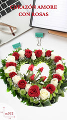 Corazon con Rosas Rojas Corazon Amore !