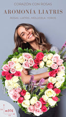 Corazon con Rosas Fucsia Armonia Liatris