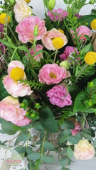 Arreglo con Lisianthus y Craspedias