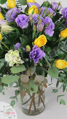 Hermoso Arreglo Rosas y Lisianthus