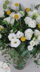 Arreglo Floral Lisianthus y Craspedias