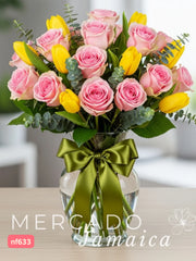 Muchas felicidades para ti con tulipanes