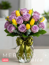 Tulipanes Amarillos con Lila Relajado