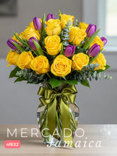 Tulipanes Morados con Amarillo Travieso