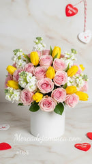 Alegría Floral: Rosas y Tulipanes con Amor