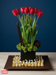 Arreglo con Tulipanes Rojos y Kisses !