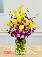 20 Callas Amarillas Orquídeas Lila