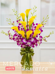 20 Callas Amarillas Orquídeas Lila