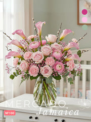 Nacimiento Floral en Rosa