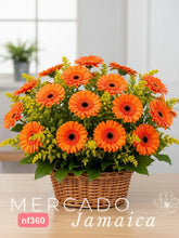 Canasta con 20 Gerberas Naranja