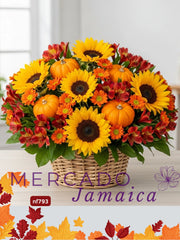 Canasta Floral Chispa Naranja