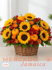 Canasta Floral Chispa Naranja