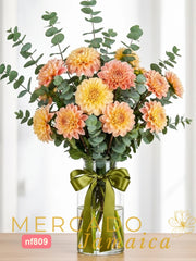 Arreglo con Dalias Naranja