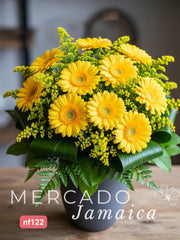 10 Gerberas Amarillas con Toque Industrial