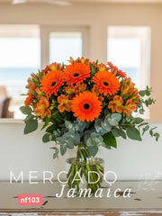 Ramo de Gerberas y Alstroemerias Naranjas: Alegría Floral con Toque Primaveral