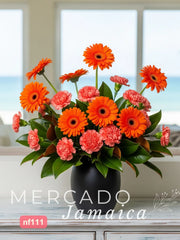 10 Gerberas y 10 Claveles Cálidos – Diseño Atrevido
