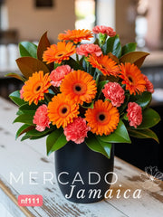 10 Gerberas y 10 Claveles Cálidos – Diseño Atrevido