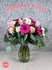 Brisa elevada con gerberas