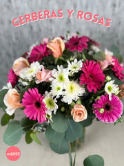 Brisa elevada con gerberas