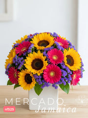 Alegría portátil con Girasoles