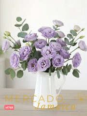 Mundo Floral con Jarra de Lisianthus