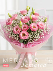 Gran Ramo Wax con Lisianthus Rosa