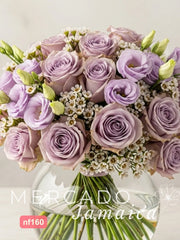 Misterio Lila: Rosas y Lisianthus - Ramo con Rosas