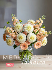 Calidez de Verano: Dalias y Gerberas - Ramo Romántico