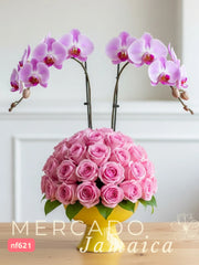 Bella y Hermosa Arreglo con Orquídeas