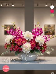 Arreglo Floral con Dendrobium, Peonías y Alstroemerias