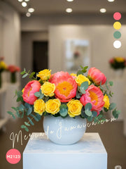 Peonías Coral Moderna