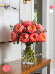 Arreglo con Peonías Elegancia Monocromática