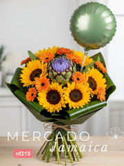 Ramo Fuerza de la Tierra con Girasoles y Alcachofa