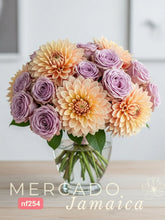 Arreglo de Lujo con 10 Dalias y 15 Rosas Amnesia