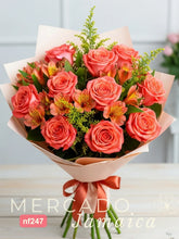 Ramo Atardecer Vibrantecon 12 Rosas Naranja